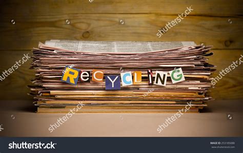 Stack Old Newspapers Labeled Recycling Stock Photo 253185088 | Shutterstock