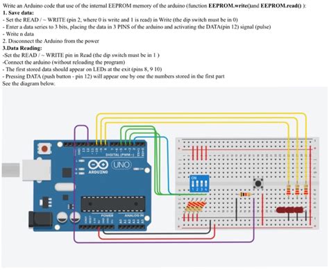 Write an Arduino code that use of the internal EEPROM | Chegg.com