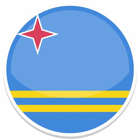 Aruba, flag, round, aw, country, national, nation icon - Download on Iconfinder