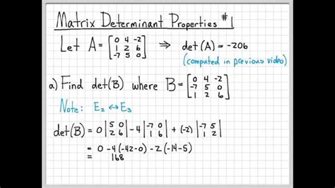 Matrix Determinant Properties Example #1 - Linear Algebra Example ...