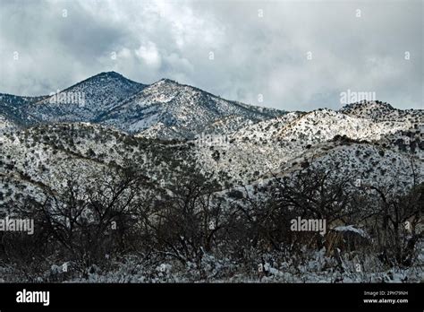 Santa Catalina Mountains with snow Stock Photo - Alamy