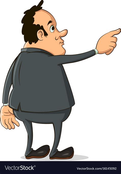 Man pointing finger away Royalty Free Vector Image