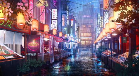 City Wallpaper, Anime Scenery Wallpaper, Wallpaper Online, Japanese Drawings, Japanese Art ...