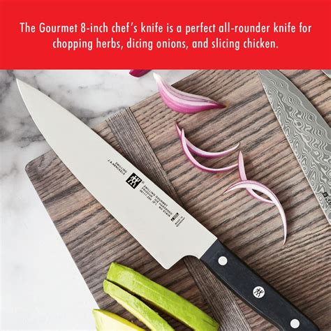 Amazon.com: ZWILLING Gourmet 8-inch Chef’s Knife, Kitchen Knife, Black, Stainless Steel: Home ...