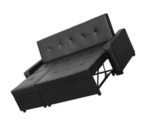 Practical Sleeping Black Leather Corner Sofa Bed - Buy Practical Leather Corner Sofa Bed,Elegant ...