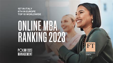 FT Online MBA Ranking 2023: POLIMI Graduate School of Management tra i primi 10 al mondo per il ...