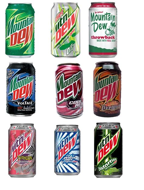 Mtn Dew Flavors, Soda Flavors, Soft Drinks, Refreshing Drinks, Summer ...