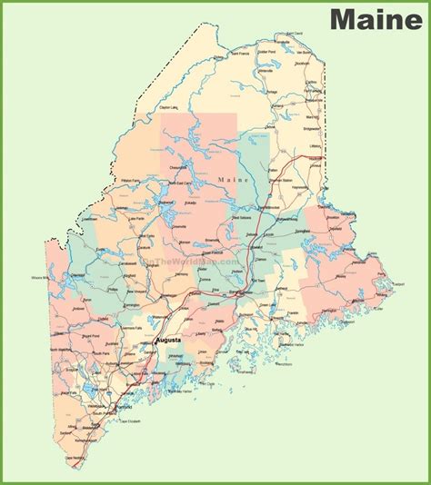 Road map of Maine with cities - Ontheworldmap.com