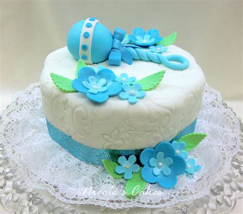 Confections, Cakes & Creations!: Beautiful Blue Baby Shower Cake!