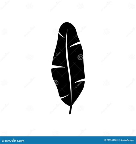 Beautiful Flat Banana Leaf Silhouette. Jungle Foliage Illustration ...