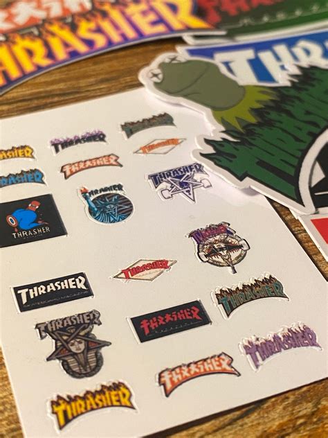 Thrasher Magazine Stickers, Miniature Decals for Fingerboards, Mini ...