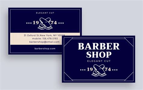 Simple Elegant Cut Barber Shop Business Card | Barber shop business ...