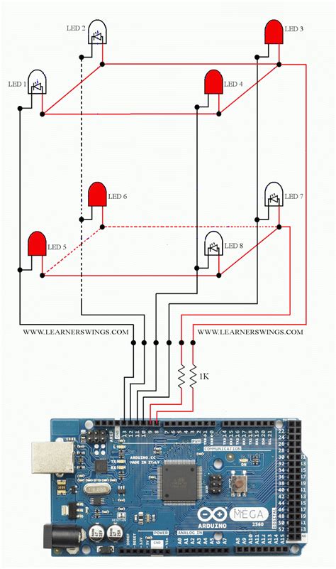 Led Cube Arduino Circuit Diagram