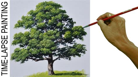 How to Paint Realistic Oak Tree | Acrylic Painting Tutorial in Time Lapse - YouTube