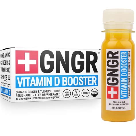 Amazon.com : +GNGR Vitamin D Immunity Booster Cold-Pressed Ginger Shot ...