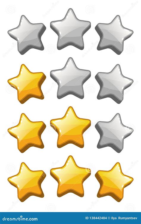 Set of Star Rating Icons for Game Interface Stock Vector - Illustration of design, graphic ...