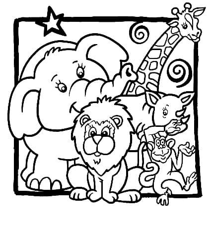 Zoo Animals for Preschool coloring page - Download, Print or Color ...