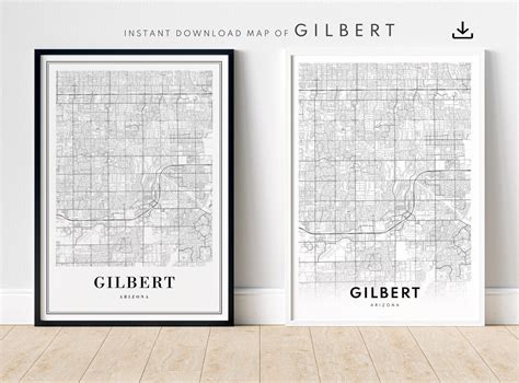 Gilbert Arizona Map Print Gilbert Map Poster Download Gilbert - Etsy