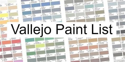 Vallejo Paint List & Codes | Wargamer & Painter Blog