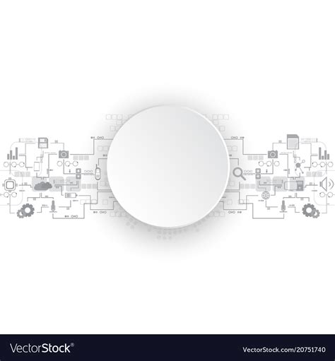 Grey technology circuit icon background Royalty Free Vector