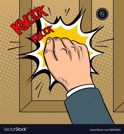 Hand knokning door pop art vector image on VectorStock | Retro vector ...