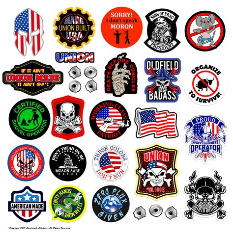 30-Pack Funny Union Hard Hat Stickers | 100% Vinyl Decals | Union Made ...