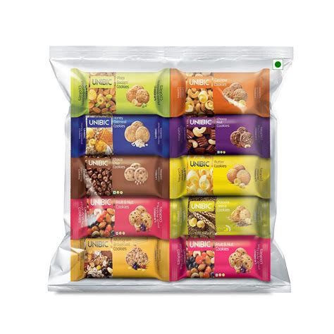 Buy UNIBIC Cookies, Assorted Cookies, 75 g (Pack of 10) | Biscuits Combo Pack | Choco Chip ...