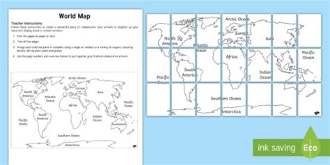 World Map Colouring | Around The World Colouring Activity