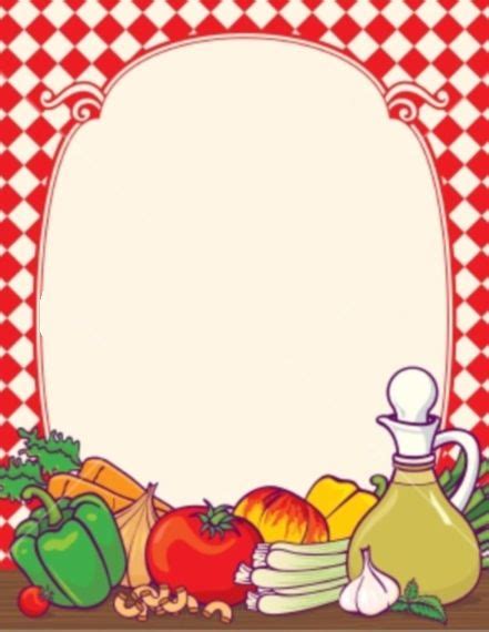 Food menu border | Food border, Recipe book templates, Page borders