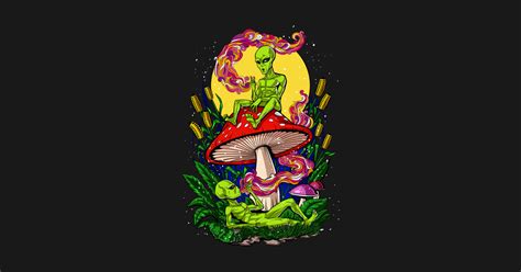 Psychedelic Magic Mushroom Aliens - Magic Mushroom - Posters and Art ...