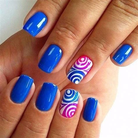 unghie colorate-blu-anulare-decorato | Blue nail art designs, Blue ...