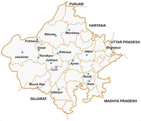 Map Of Rajasthan, Rajasthan Map