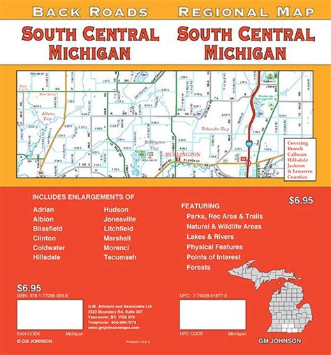 Michigan - South Central, Michigan Regional Map - GM Johnson Maps