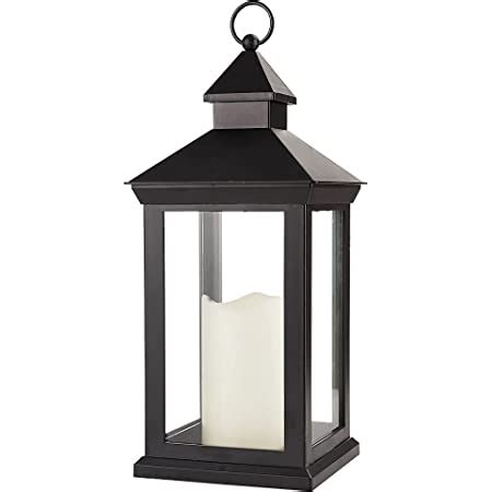 Amazon.com: Bright Zeal 13.5" Black Vintage Candle Lantern with LED ...