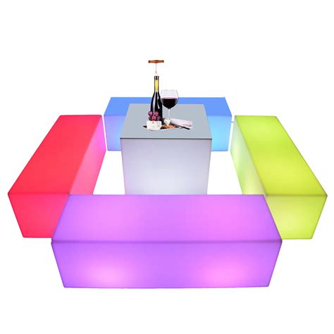 Plastic Nightclub Event Party Led Bar Furniture Used Table Chairs Led Glowing Bench Outdoor Led ...
