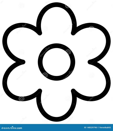 Flower Outline Icon. Vector Bloom Simple Illustration Stock Vector - Illustration of outline ...