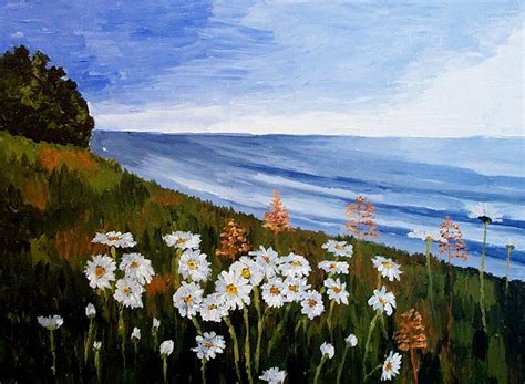 Field Of Daisies Painting by Mats Eriksson