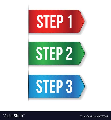 Step one two three progress Royalty Free Vector Image