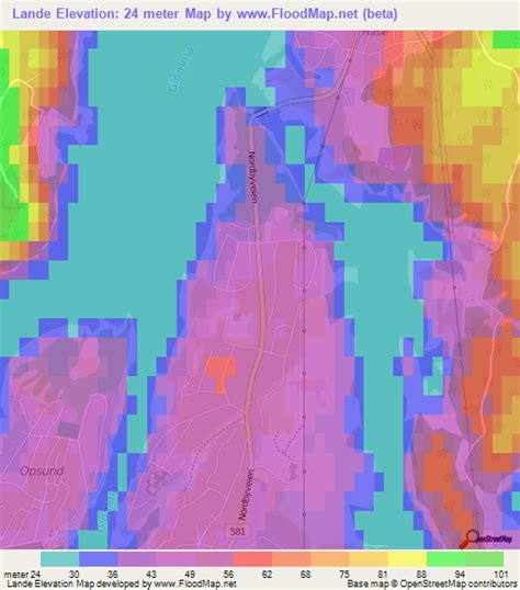 Elevation of Lande,Norway Elevation Map, Topography, Contour