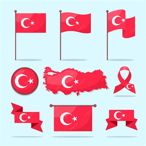 Premium Vector | Turkey map and flag collection