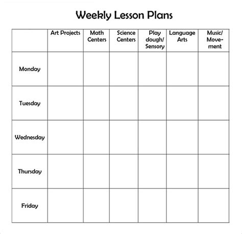 9+ Sample Weekly Lesson Plans | Sample Templates