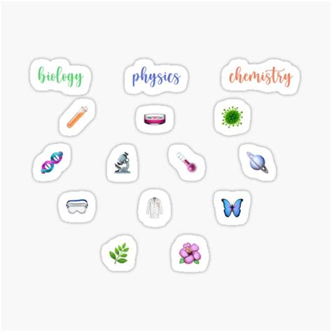 "sciences emoji stickers" Sticker by aestheticart-uk | Redbubble