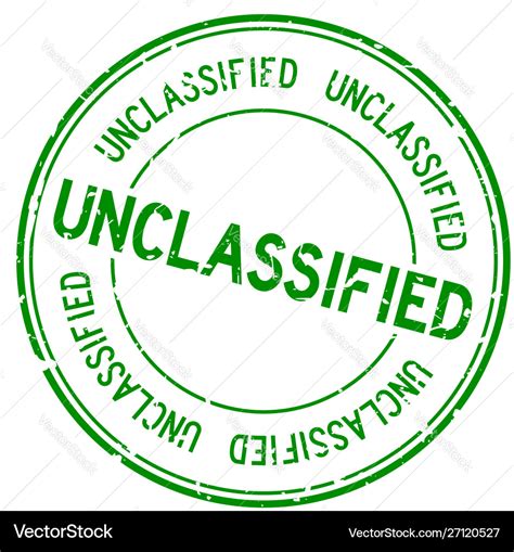 Grunge green unclassified word round rubber seal Vector Image