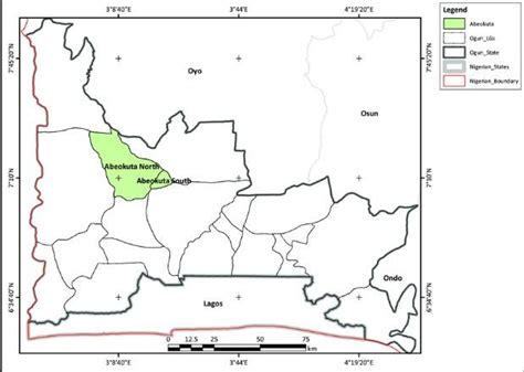 The map of Nigeria showing the position of Abeokuta, Ogun State [8] | Download Scientific Diagram