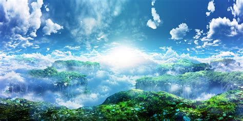 Original 3d clouds landscape nobody original scenic sky y-k wallpaper | 2400x1201 | 195593 ...