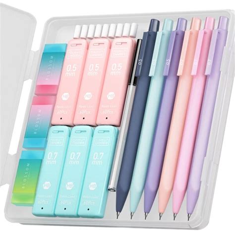 Cute Mechanical Pencil Set, 6PCS Pastel Mechanical Pencils 0.5mm & 0.7mm with 360PCS HB Pencil ...