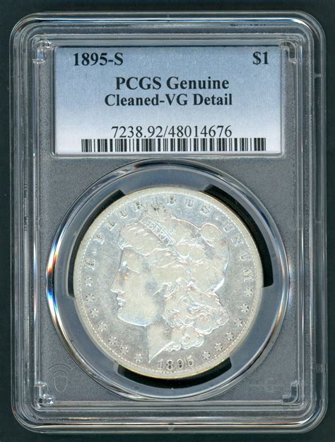 1895-S MORGAN SILVER DOLLAR PCGS GENUINE CLEANED VG DETAIL (26) | eBay