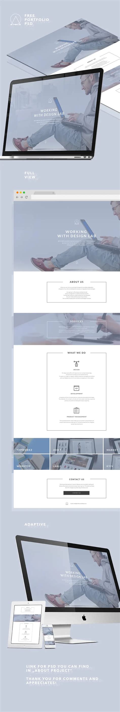 Portfolio Landing Page - Free PSD Download - PSD Templates Blog