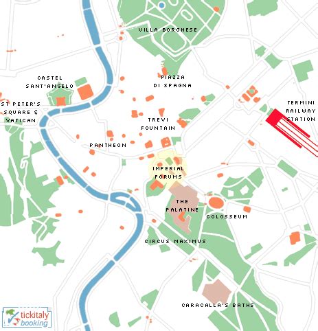 Map showing the location of the Forum, Rome, Italy