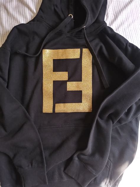 Black and gold hoodie | Etsy